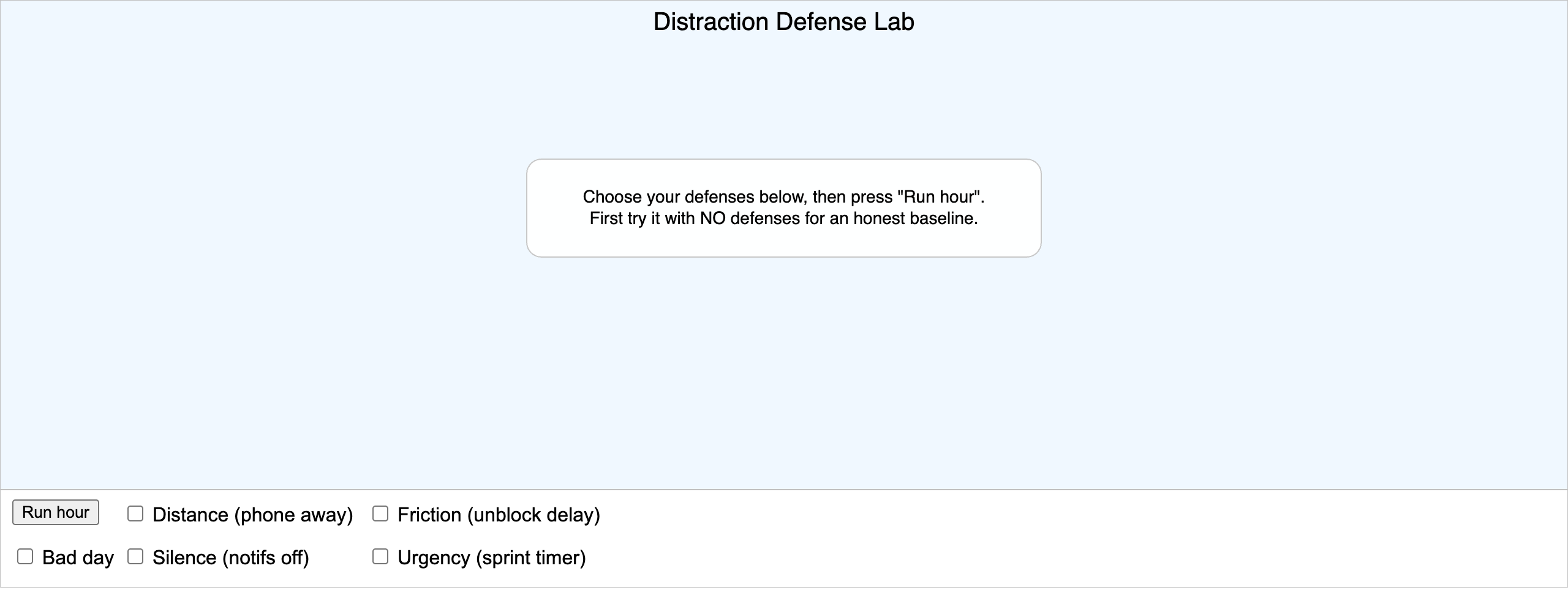 Distraction Defense Lab