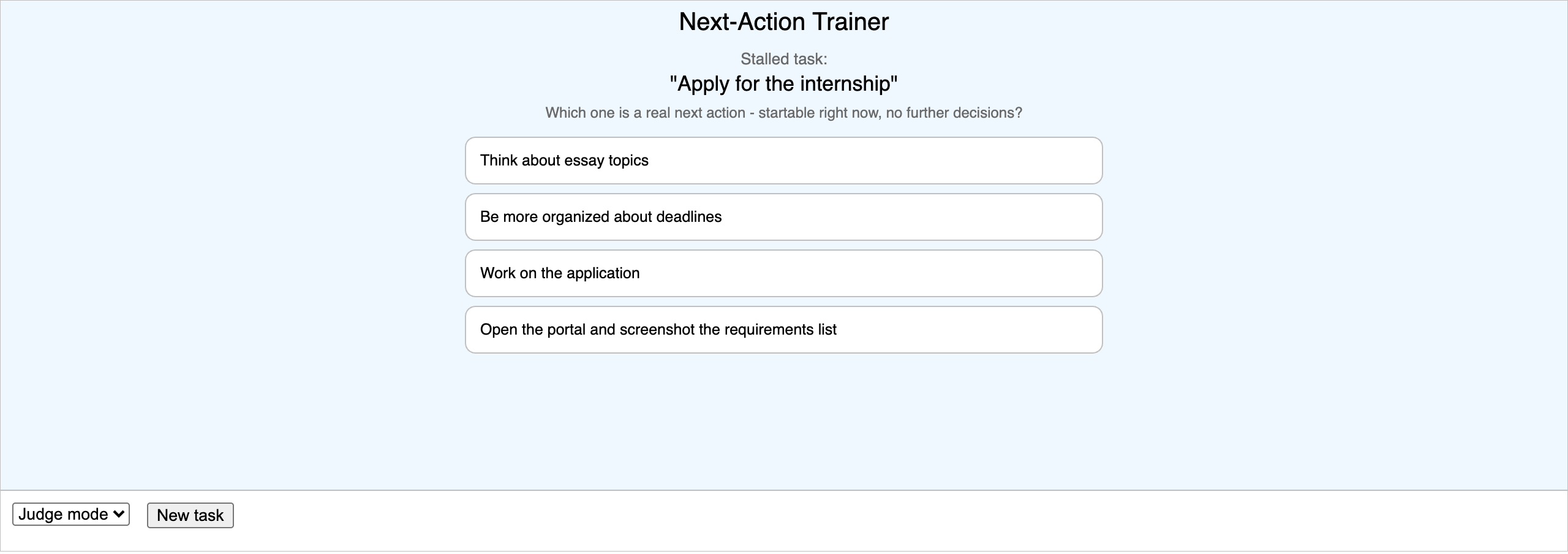 Next-Action Trainer