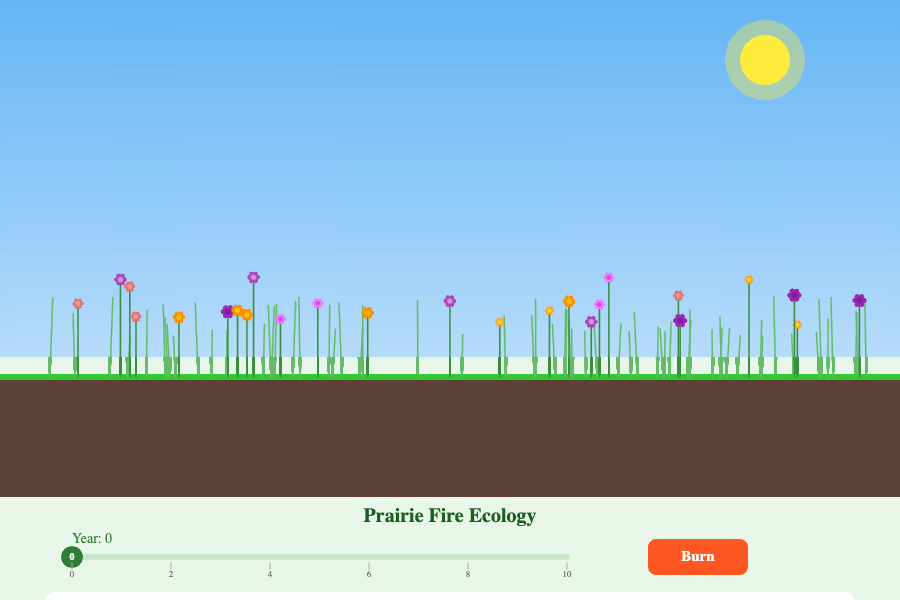 Prairie Fire Ecology Simulator